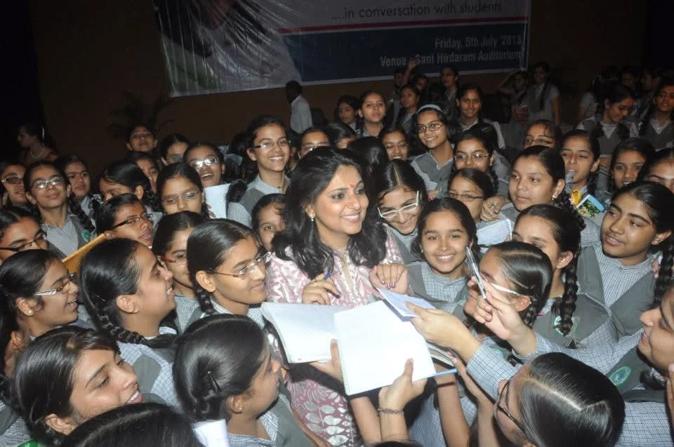 Richa with community members